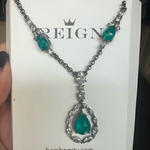 Reign Silver and Green Jewelry